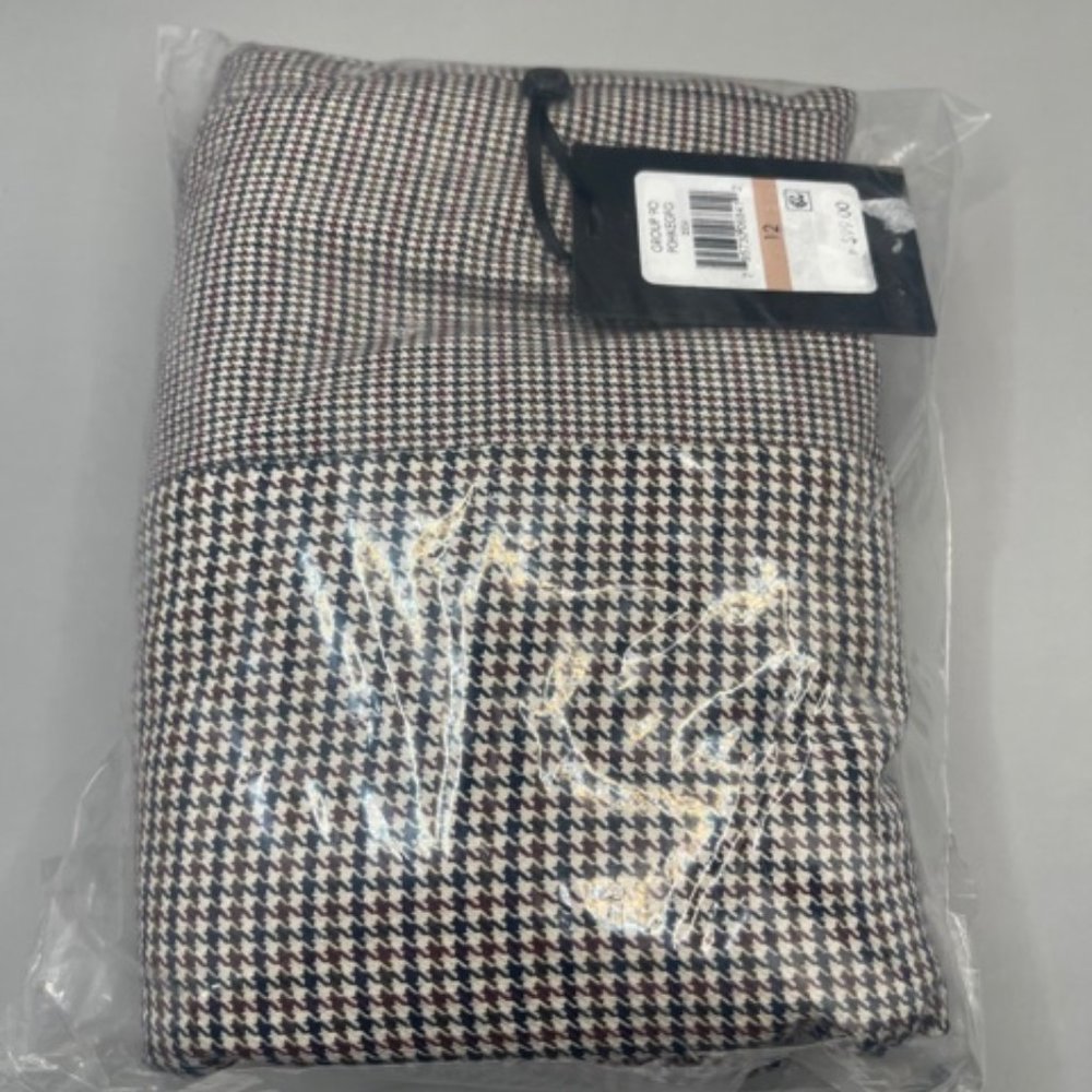 ❤️   DKNY Womens Houndstooth -Print Navy/Carmel    SIZE 12